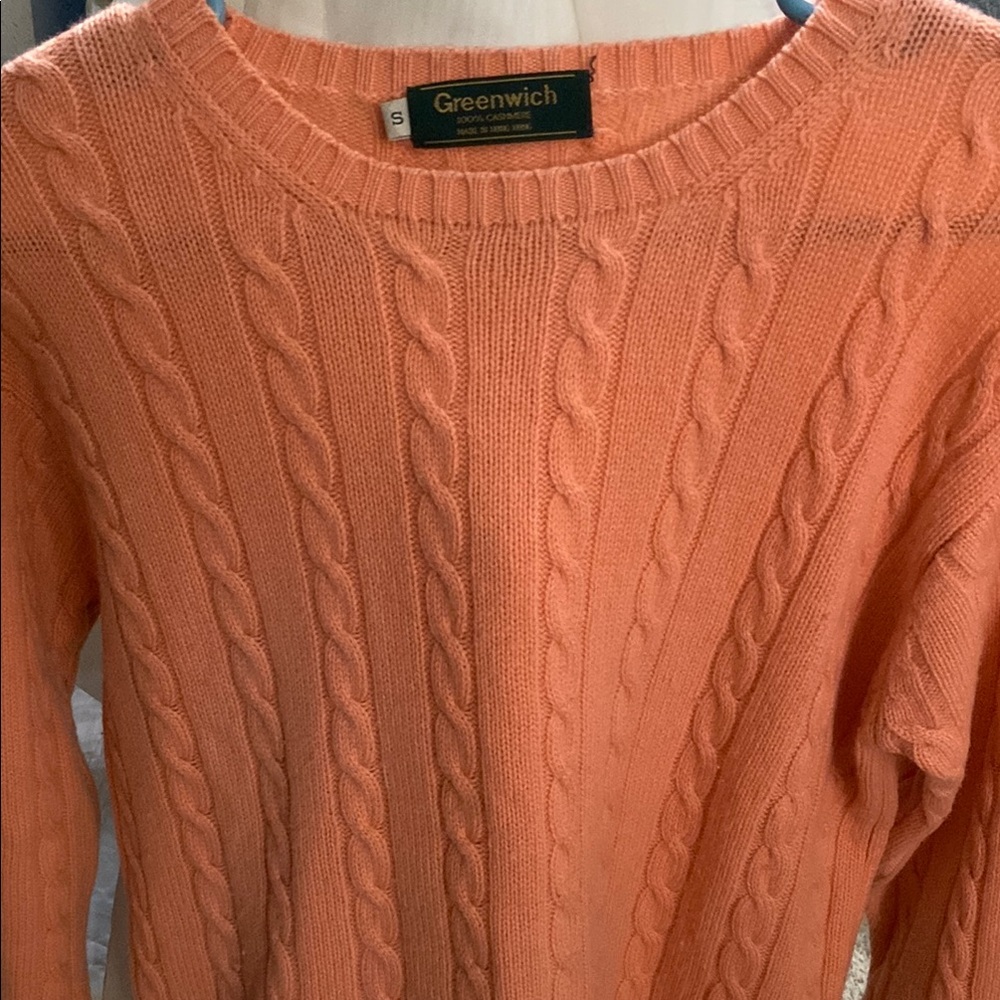 Women's Orange Cable Knit Sweater